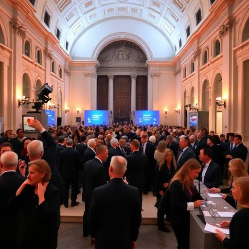 Fotografia di un evento aziendale presso il Palazzo delle Esposizioni a Roma.