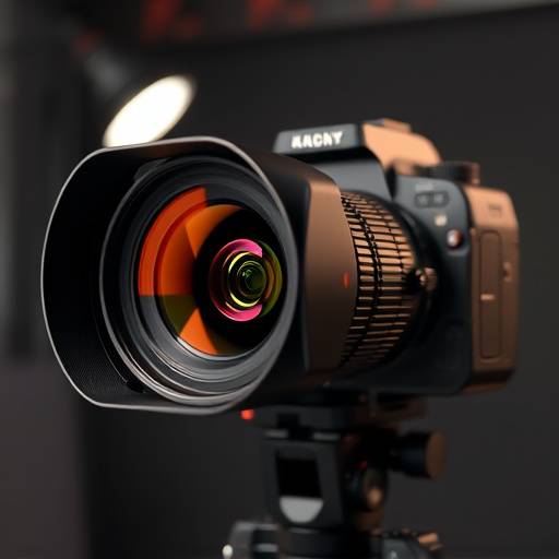 Icona di una macchina fotografica professionale con un obiettivo grande